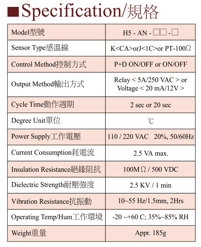 Thông số kỹ thuật Bộ điều khiển nhiệt độ Fotek (Temperature controller) H5-AN-R2/R4