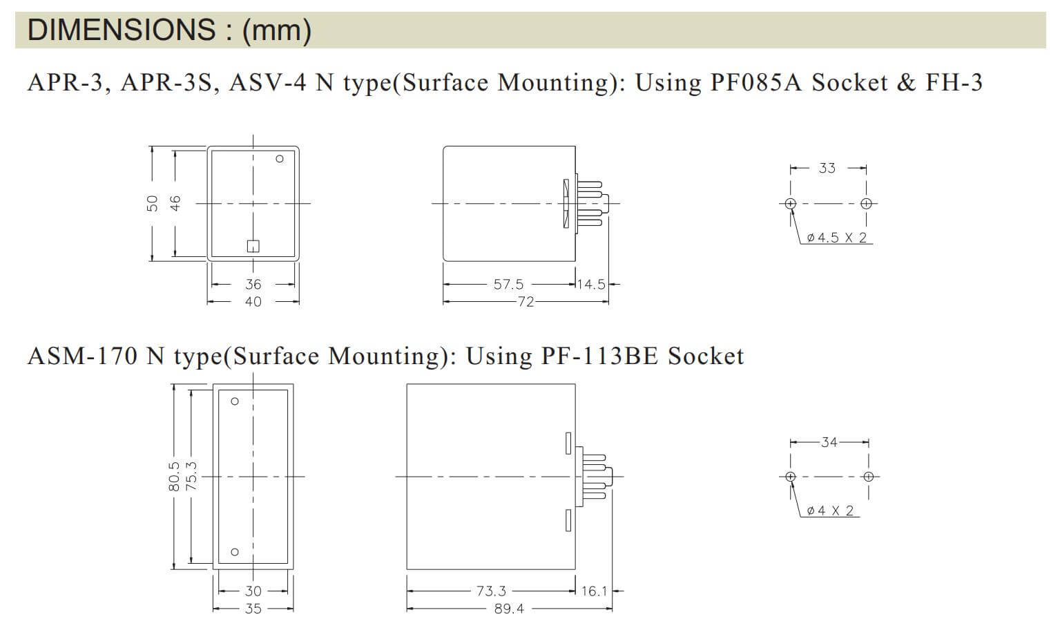 Kích thước Anly APR-3: Relay bảo vệ pha 380V