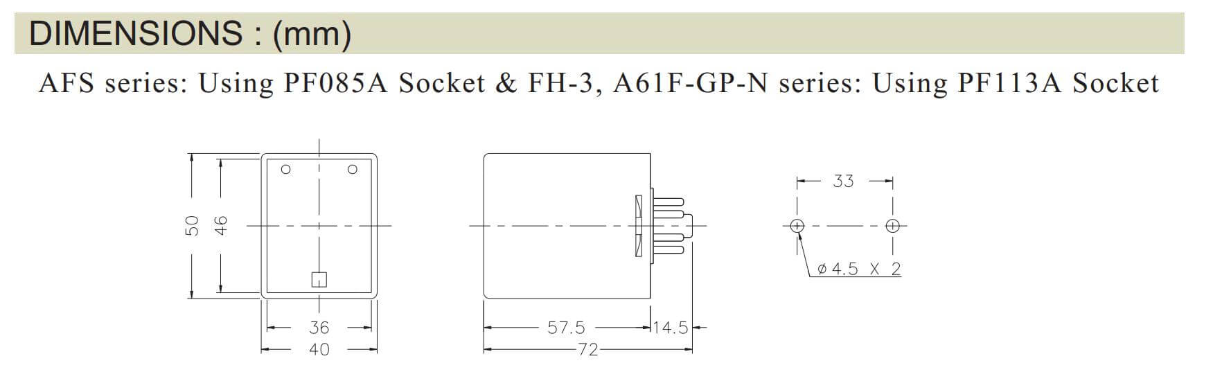 Kích thước Anly AFS-1: Relay mực nước