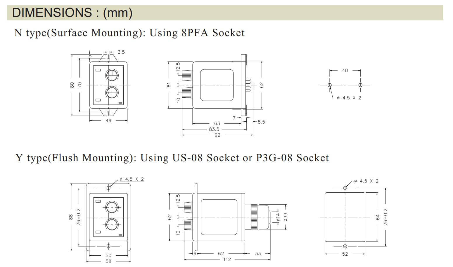 Kích thước Anly ATDV-YD: Timer đa chức năng