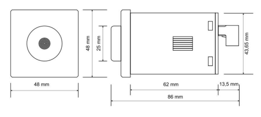 Kích thước Tense ERP-03Y: Relay thời gian