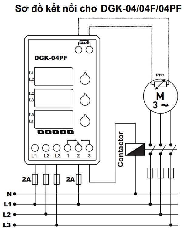 Cách nối dây, cách chỉnh, cài đặt, setup Tense DGK-04 Rơ le Bảo vệ quá áp, thấp áp 3 pha