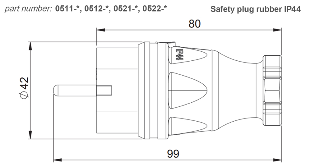 Kích thước PCE NDB313-232 : Bộ tủ điện phân phối 32A 2P +3*(16A, 3P)