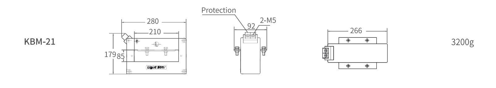 Cấu tạo và Kích thước Lightstar biến dòng PCT KBM-21R 1200/5A~8000/5A
