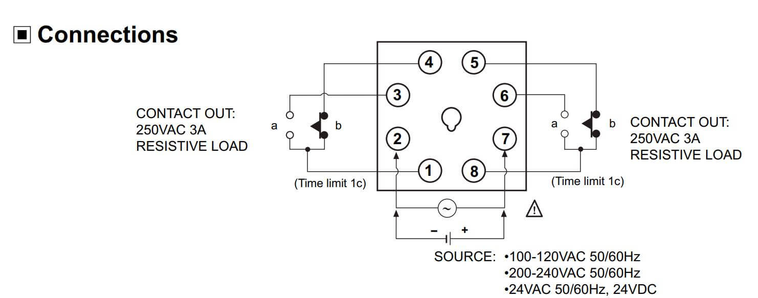 Cách nối dây, cách chỉnh, cài đặt, setup Autonics ATS8P-2M: Bộ định thời gian (Timer)