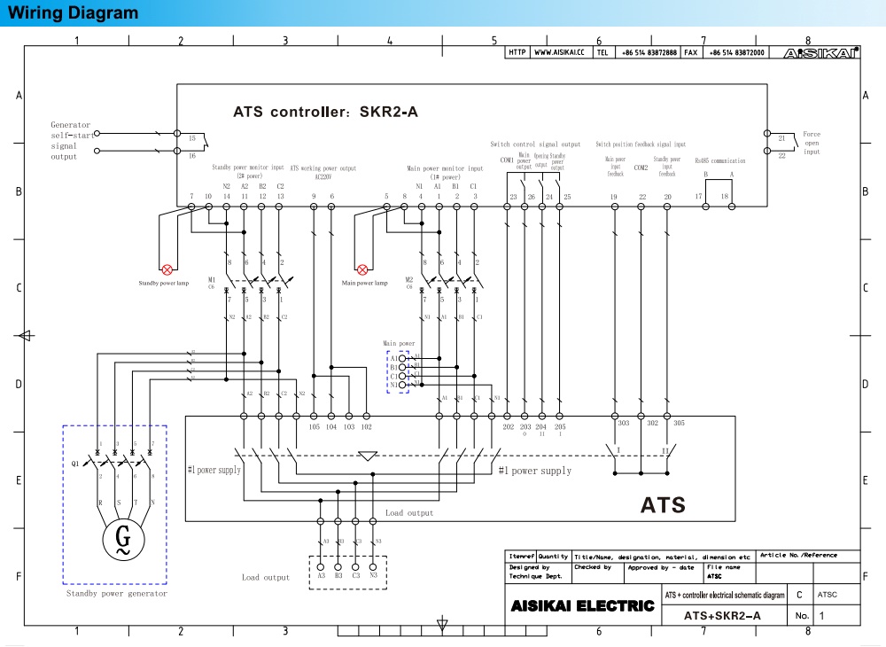 Cách đấu nối ATS Aisikai SKR2-A