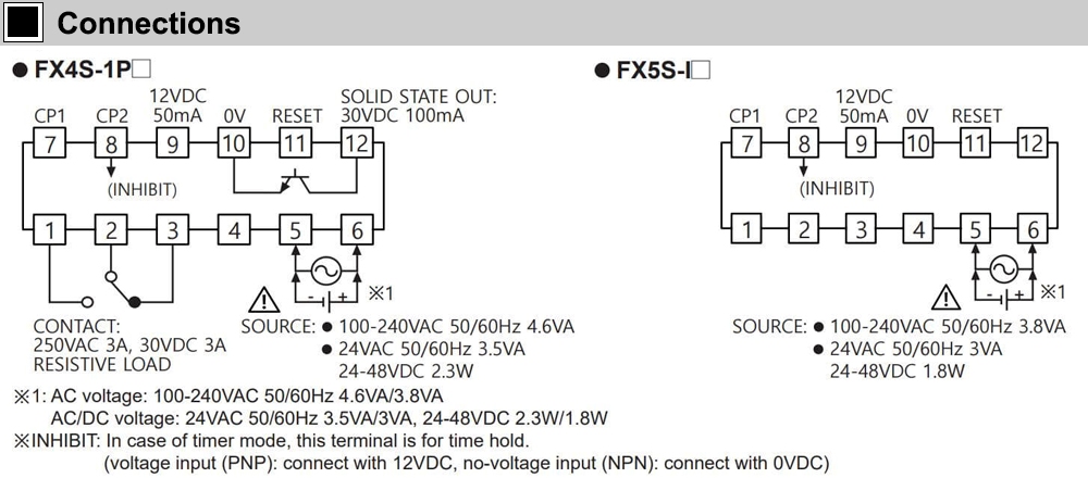 Cách đấu nối Bộ đếm - Counter Autonics FX5S-I2