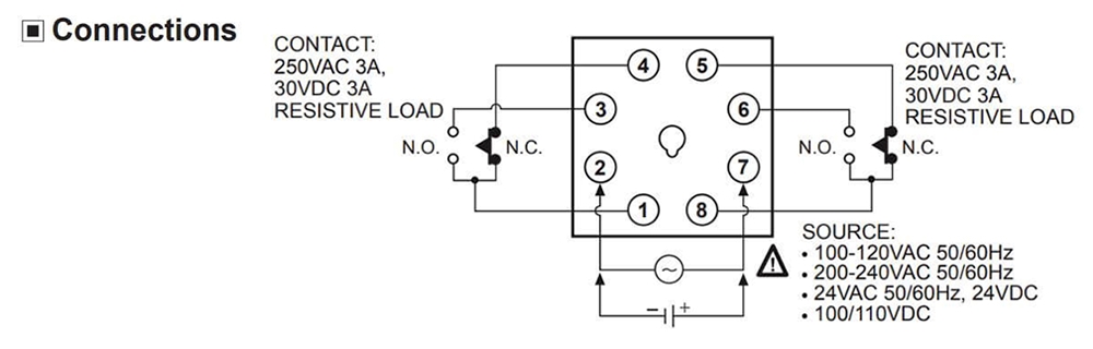 Cách đấu nối Bộ định thời - Timer Autonics AT8PMN