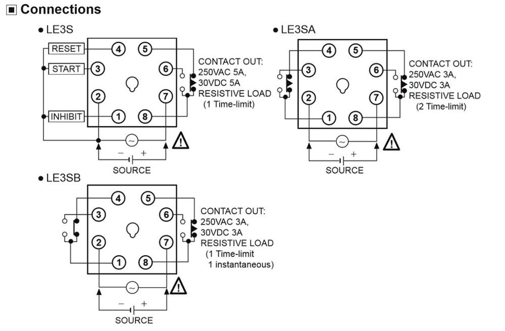 Cách đấu nối Bộ định thời - Timer Autonics LE3S