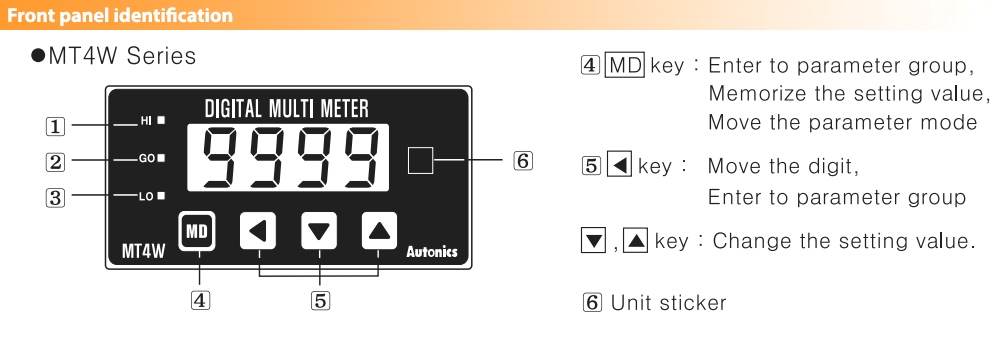 Mô tả Đồng hồ đo dòng DC Autonics MT4W-DA-1N