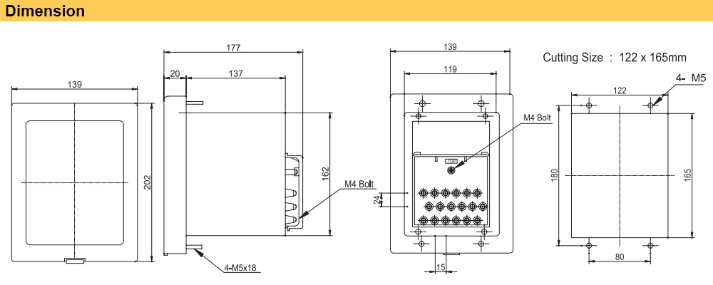 Kích thước Rơ le Deesys D3E-F43