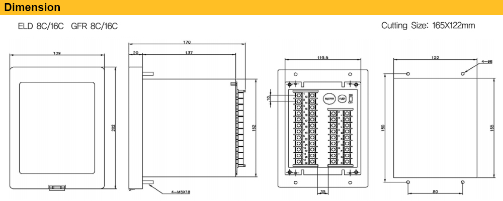 Kích thước Rơ le Deesys DGF-D16