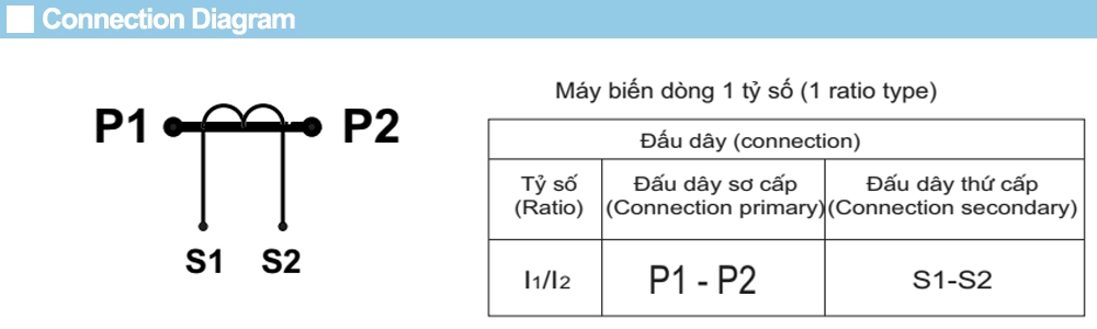 Cách đấu nối Biến dòng Emic CT0.6 400/5A