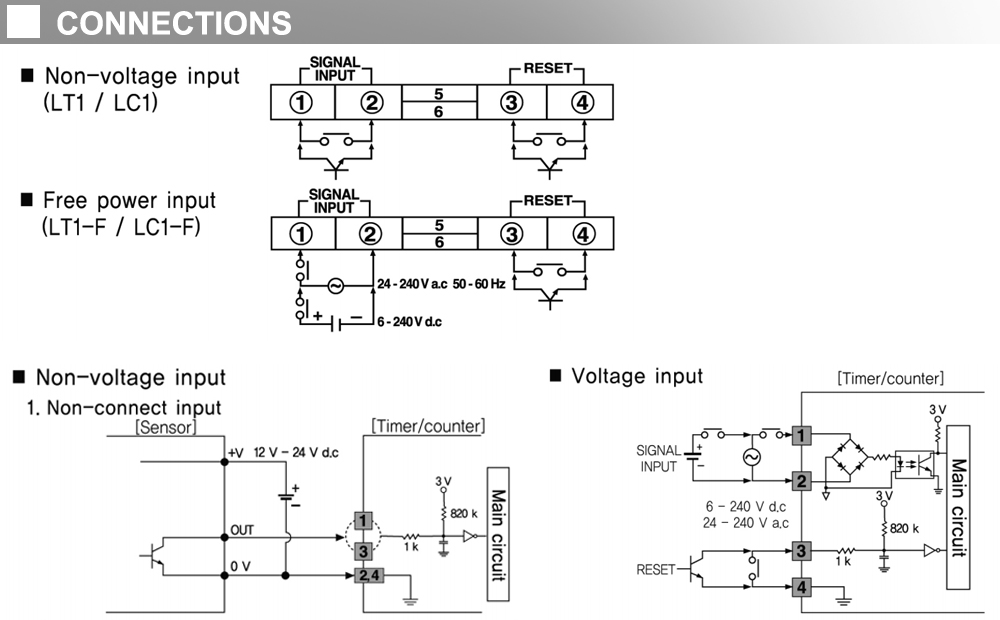 Cách đấu nối Bộ đếm kỹ thuật số - Hanyoung LC1