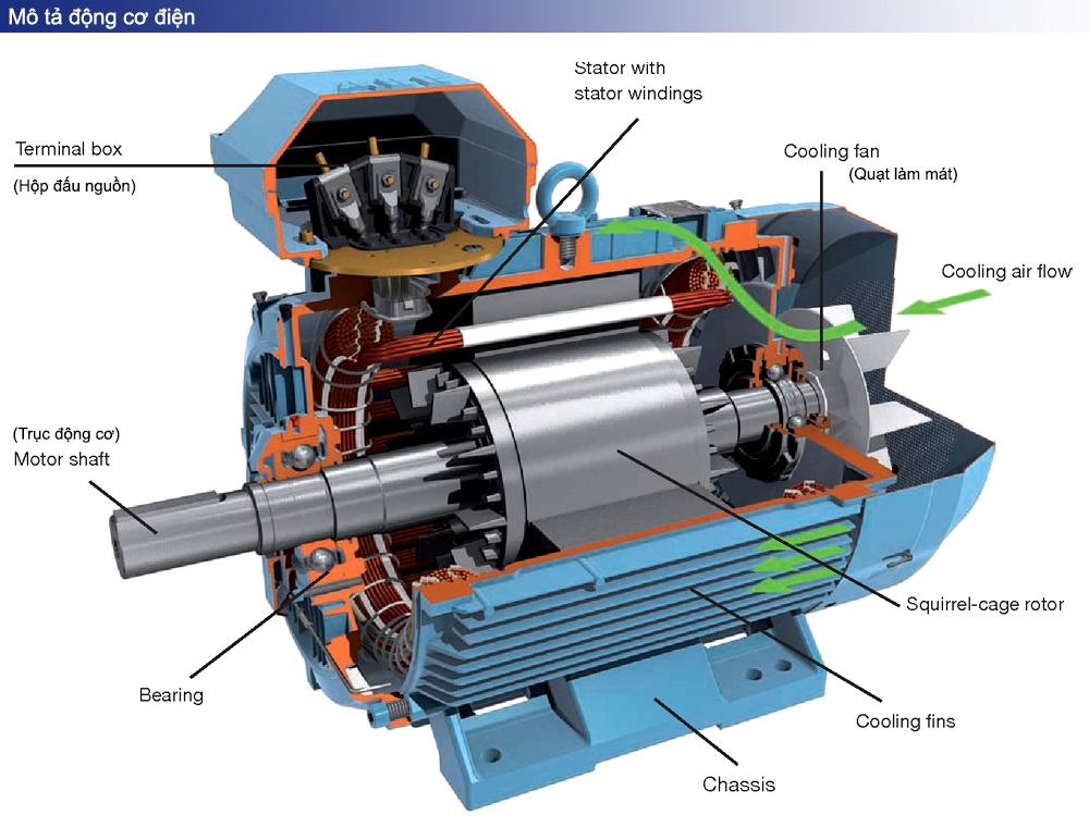 Mô tả : Mô tơ Jumar 3 pha 0,37 kW 0.5 HP