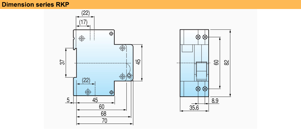 Kích thước Cầu dao chống giật LS RKP 1P+N 3A