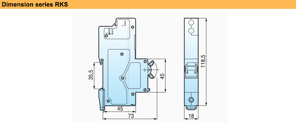 Kích thước Cầu dao chống giật LS RKS 1P+N 16A