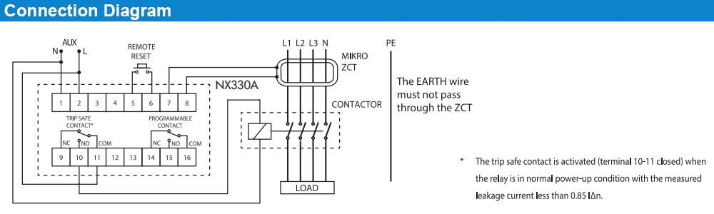Cách đấu nối Rơ-le bảo vệ dòng rò Mikro NX330A-230A