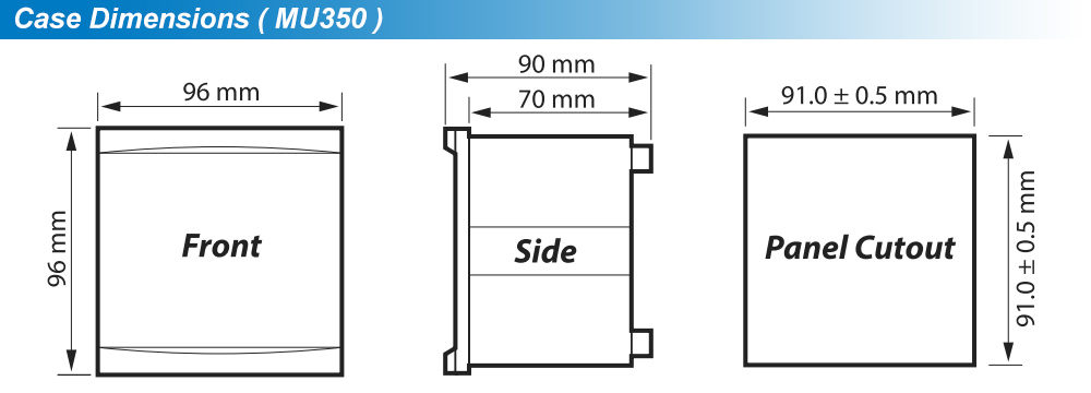 Kích thước: Relay MU 350-415V