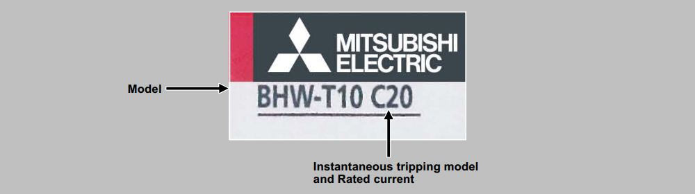 Nhãn mác MCB Mitsubishi BHW-T10 4P C20 F