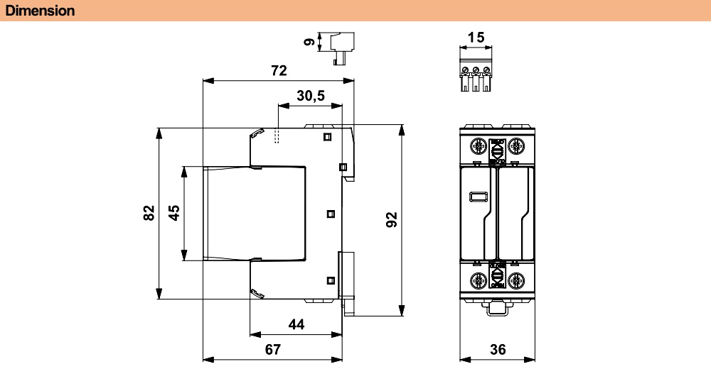 Kích thước Saltek FLP-12.5-V/1+1