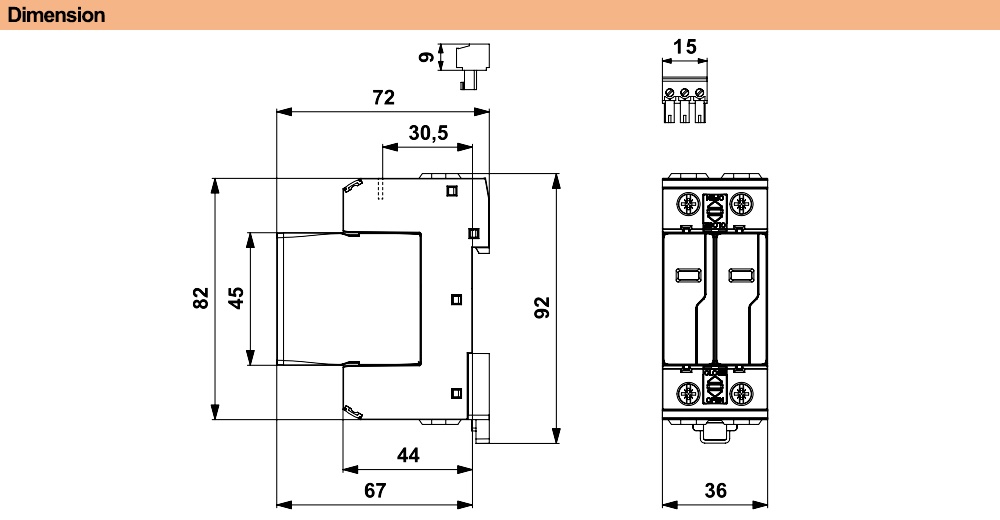 Kích thước Saltek FLP-12.5-V/2
