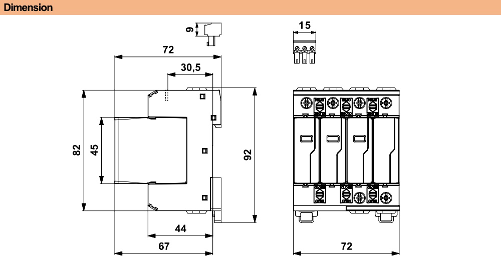 Kích thước Saltek FLP-12.5-V/3+1