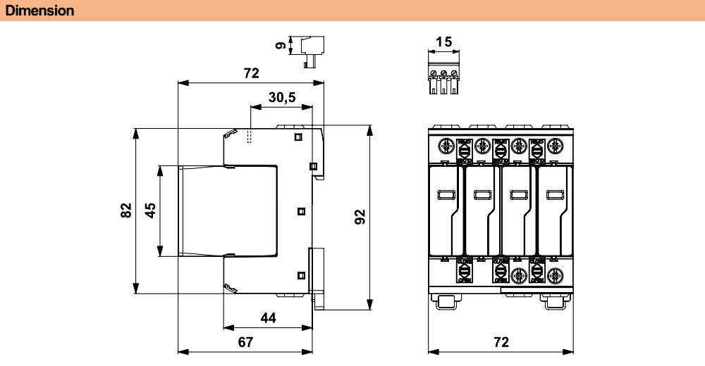 Kích thước Saltek FLP-12.5-V/4