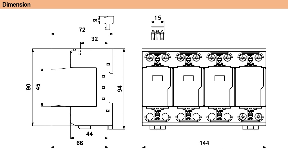 Kích thước Saltek FLP-25-T1-V/3+1