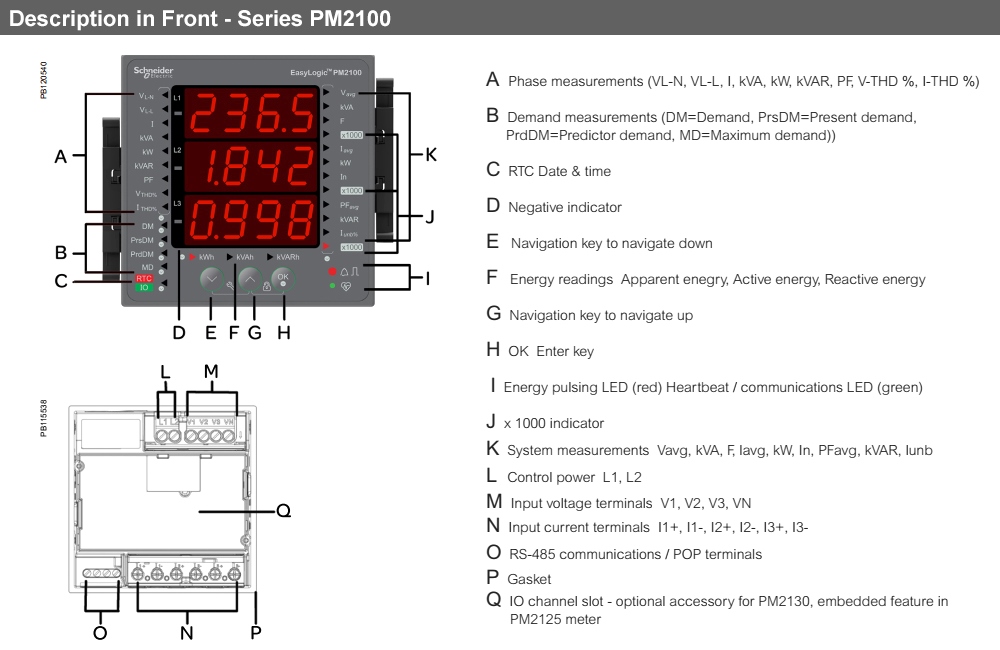 Mô tả Đồng hồ đa năng - Schneider METSEPM2110