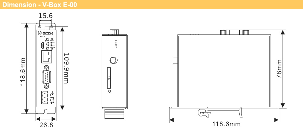 Kích thước  Wecon V-BOX E-00