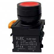 Nút nhấn có đèn loại phẳng ILEC IL-BDF-B01-R