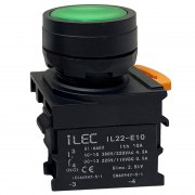 Nút nhấn có đèn loại phẳng ILEC IL-BDF-B10G