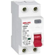 RCCB Delixi CDL6i2100SC 2P 100A