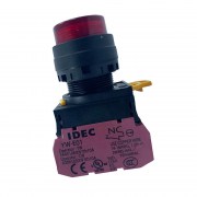 Idec YW1L-M2E10Q4-R: Nút nhấn Φ22 màu đỏ
