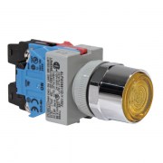 Idec ALFW29911D-A:  Nút nhấn có đèn, loại phẳng Idec (made in Japan) màu hổ phách, Dòng TW Φ22