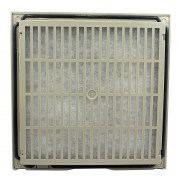 Leipole FKL 6622-300: Miệng gió có lọc bụi cho loại fkl 66 - màu xám ral7032 - ip54 (với tấm lọc bụi)